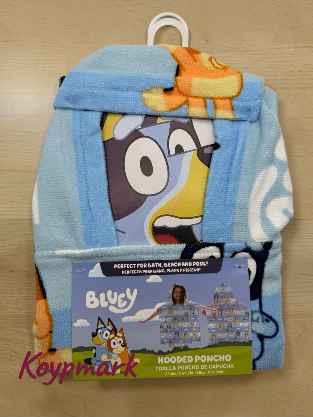 Bluey Hooded Poncho Towel for Bath Beach Pool